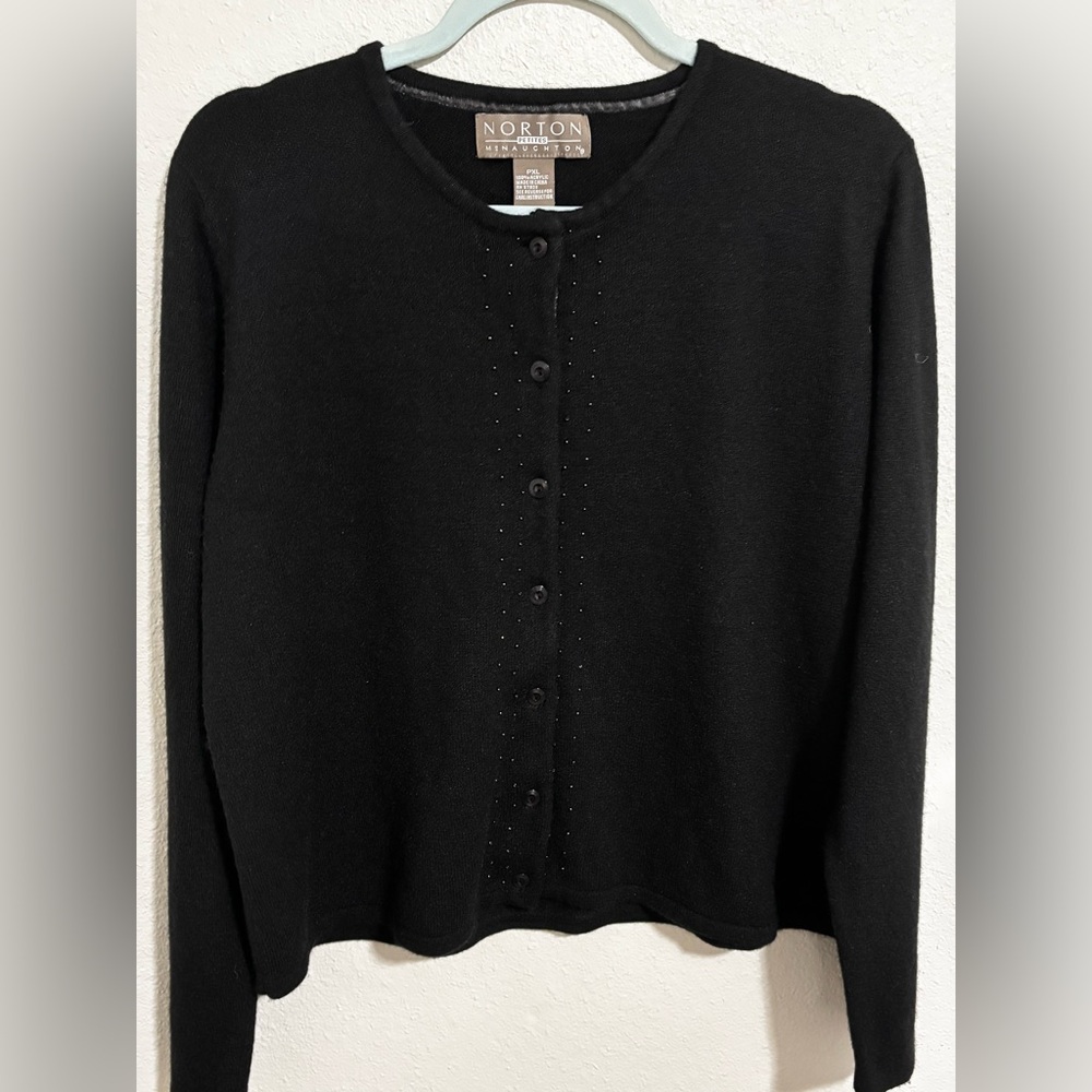 Norton McNaughton beaded button up cardigan